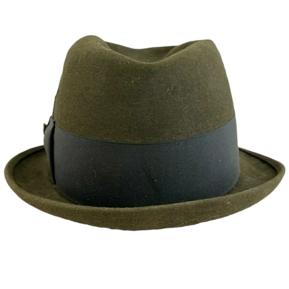 VINTAGE Royal Stetson Fedora Long Oval Size 7 in Box Forest Green - Picture 3 of 11